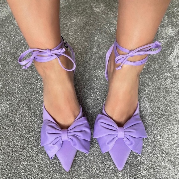 Zara Shoes - Zara bloggers lavender slingback bow heels